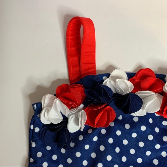 Girl’s Penelope Mack Patriotic Floral Swimsuit - Picture 2 of 12